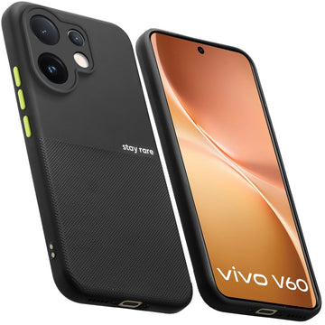 Premium Silicone Textured Case With Camera Protection & Inner Microfiber Lining Back Cover For Vivo V60 5G