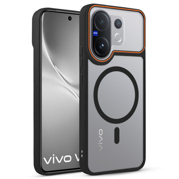 Premium Magnetic Case for Vivo V60 5G with Frosted Back, Soft Silicone Edges & Raised Camera Protection