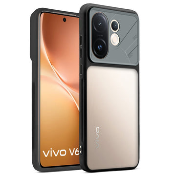 Premium Frosted Back Cover with Textured Camera Design & Metal-Look Buttons for Vivo V60 5G