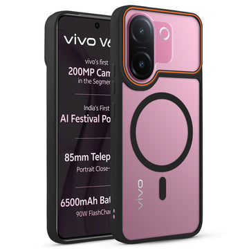 Premium Magnetic Case for Vivo V60e 5G with Frosted Back, Soft Silicone Edges & Raised Camera Protection