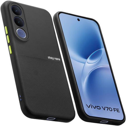 Premium Silicone Textured Case With Camera Protection & Inner Microfiber Lining Back Cover For Vivo V70 FE 5G