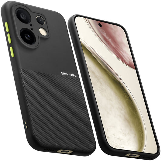 Premium Silicone Textured Case With Camera Protection & Inner Microfiber Lining Back Cover For Vivo X200 FE 5G