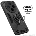 Dual layer shockproof back cover with 360° rotatable ring grip for Vivo X200T 5G