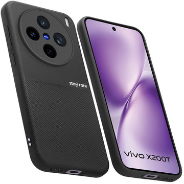 Matte Grip Silicone Case With Camera Protection & Microfiber Lining For Vivo X200T 5G
