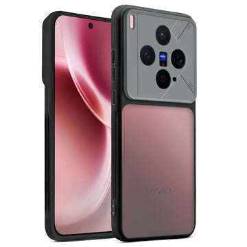 Premium Frosted Back Cover with Textured Camera Design & Metal-Look Buttons for Vivo X300 5G
