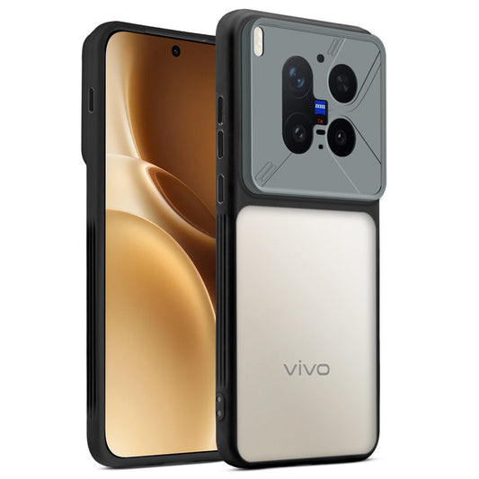 Premium Frosted Back Cover with Textured Camera Design & Metal-Look Buttons for Vivo X300 Pro 5G
