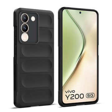 Soft Silicone Airbag Shockproof Case with Side Grip & Microfiber Lining for Vivo Y200 5G