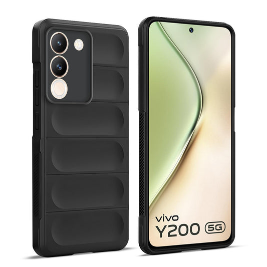 Soft Silicone Airbag Shockproof Case with Side Grip & Microfiber Lining for Vivo Y200 5G