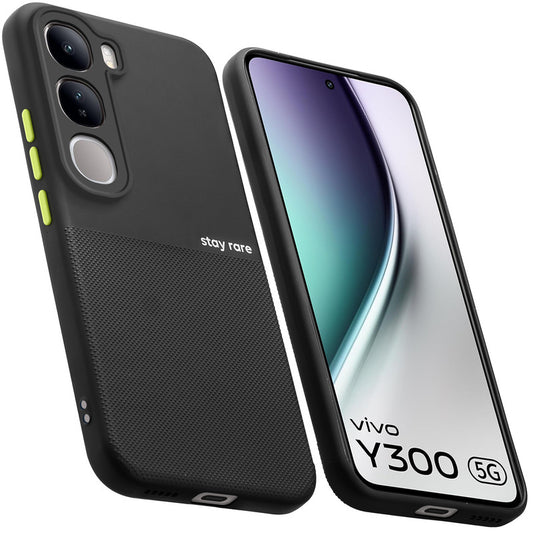 Premium Silicone Textured Case With Camera Protection & Inner Microfiber Lining Back Cover For Vivo Y300 5G
