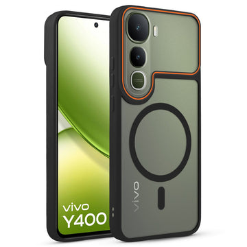 Premium Magnetic Case for Vivo Y400 5G with Frosted Back, Soft Silicone Edges & Raised Camera Protection