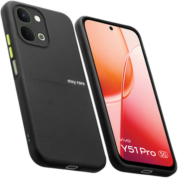 Premium Silicone Textured Case With Camera Protection & Inner Microfiber Lining Back Cover For Vivo Y51 Pro 5G