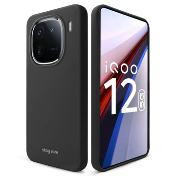 Stay Rare Smooth Silicone Case for iQOO 12 5G with Anti-Slip Grip & Camera Protection