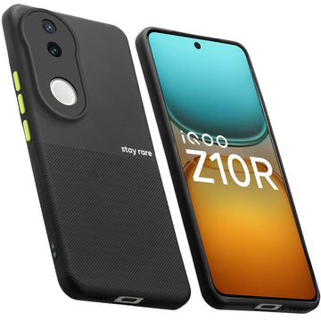 Premium Silicone Textured Case With Camera Protection & Inner Microfiber Lining Back Cover For iQOO Z10R 5G