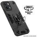 Dual layer shockproof back cover with 360° rotatable ring grip for iQOO Z11x 5G