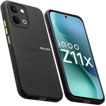 Premium Silicone Textured Case With Camera Protection & Inner Microfiber Lining Back Cover For iQOO Z11x 5G
