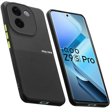 Premium Silicone Textured Case With Camera Protection & Inner Microfiber Lining Back Cover For iQOO Z9s Pro 5G
