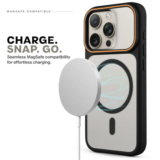 Premium MagSafe Case for Apple iPhone 15 Pro with Frosted Back, Soft Silicone Edges & Raised Camera Protection