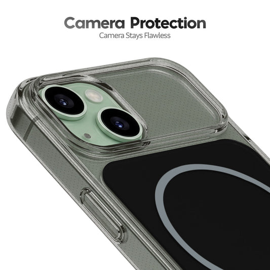 Silicone Hybrid Hard Back Cover with Wireless Charging Support for Apple iPhone 15