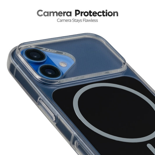 Silicone Hybrid Hard Back Cover with Wireless Charging Support for Apple iPhone 16