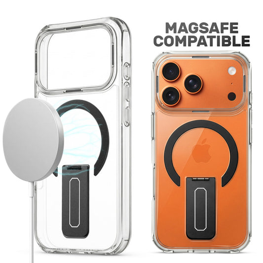 Clear Case with Kickstand & Wireless Charging Support For Apple iPhone 17 Pro