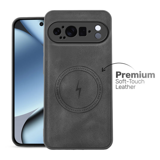 Refined PU Leather Case for Google Pixel 10 Pro 5G , with Support for MagSafe & Wireless Accessories