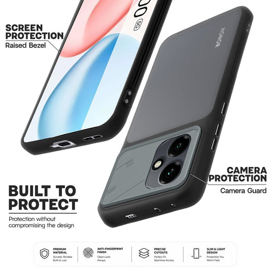 Premium Frosted Back Cover with Textured Camera Design & Metal-Look Buttons for Honor 400 5G