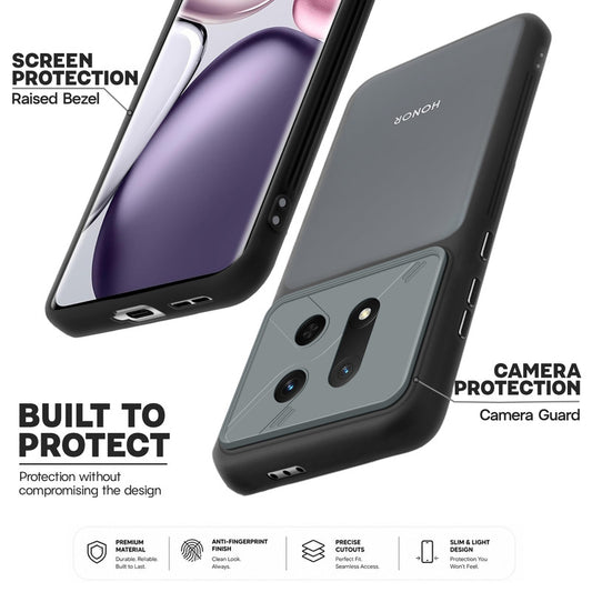 Premium Frosted Back Cover with Textured Camera Design & Metal-Look Buttons for Honor X9C 5G
