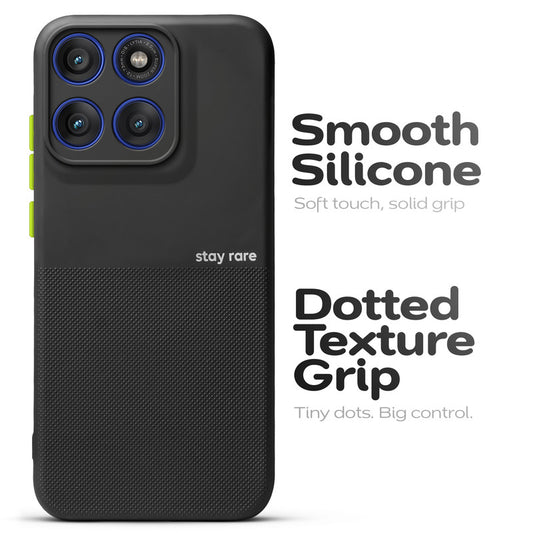 Premium Silicone Textured Case With Camera Protection & Inner Microfiber Lining Back Cover For Motorola Edge 60 Pro 5G