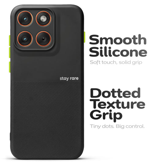 Premium Silicone Textured Case With Camera Protection & Inner Microfiber Lining Back Cover For Motorola Edge 70 5G