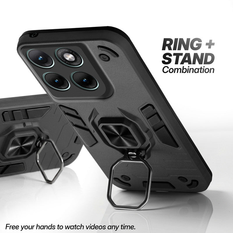 Motorola G37 5G case with foldable ring stand for hands-free viewing in kickstand position