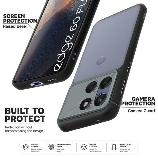 Premium Frosted Back Cover with Textured Camera Design & Metal-Look Buttons for Motorola Moto Edge 60 Fusion 5G