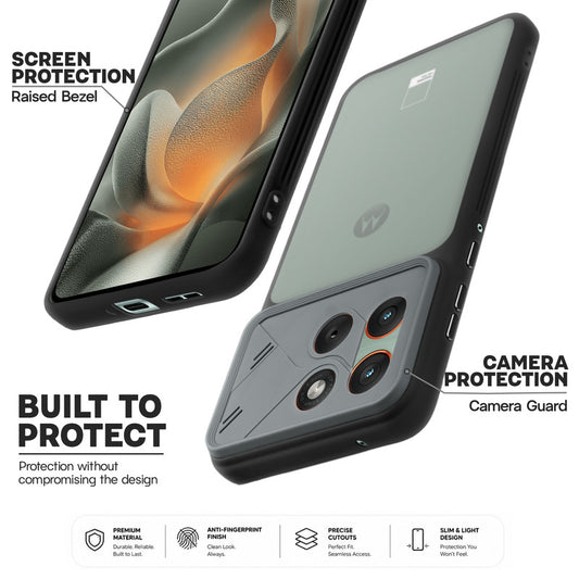 Premium Frosted Back Cover with Textured Camera Design & Metal-Look Buttons for Motorola Moto Edge 70 5G