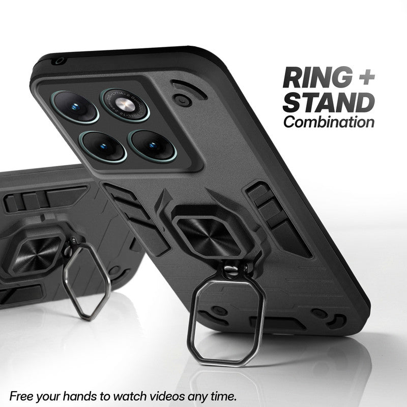 Motorola Moto Edge 70 Fusion 5G case with foldable ring stand for hands-free viewing in kickstand position