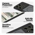 Black phone case for Motorola Moto Edge 70 Pro 5G showing camera safety edges, anti slip side grip and easy press button covers.
