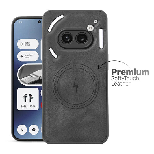 Refined PU Leather Case for Nothing Phone 2A , with Support for MagSafe & Wireless Accessories