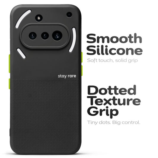 Premium Silicone Textured Case With Camera Protection & Inner Microfiber Lining Back Cover For Nothing Phone 3A 5G