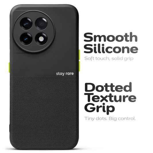 Premium Silicone Textured Case With Camera Protection & Inner Microfiber Lining Back Cover For OnePlus 11R 5G