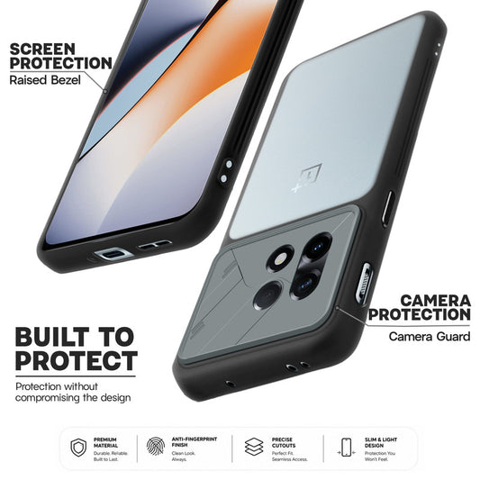 Premium Frosted Back Cover with Textured Camera Design & Metal-Look Buttons for OnePlus 11R 5G