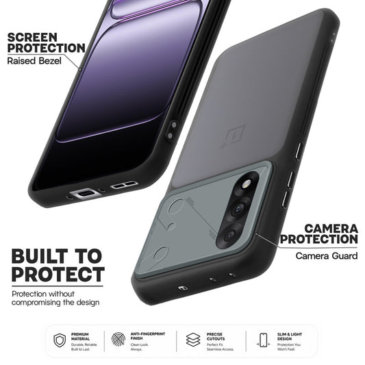 Premium Frosted Back Cover with Textured Camera Design & Metal-Look Buttons for OnePlus Nord 5 5G