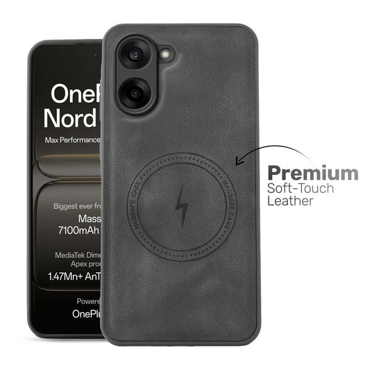 Refined PU Leather Case for OnePlus Nord CE 5 5G , with Support for MagSafe & Wireless Accessories