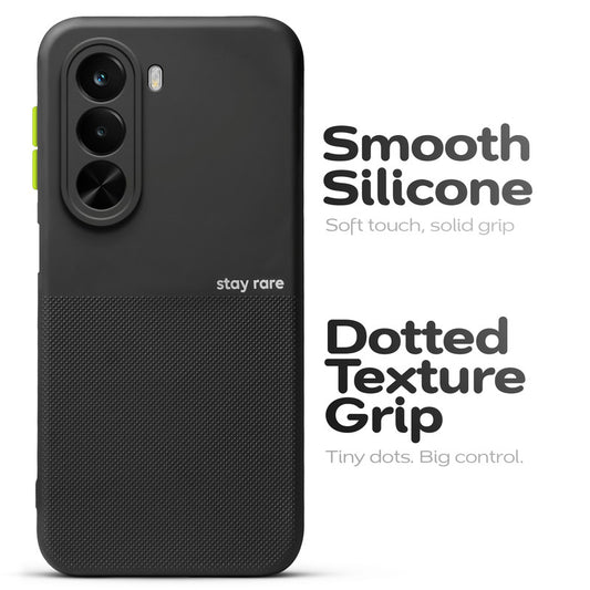 Premium Silicone Textured Case With Camera Protection & Inner Microfiber Lining Back Cover For OnePlus Nord CE 6 Lite 5G