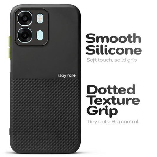 Premium Silicone Textured Case With Camera Protection & Inner Microfiber Lining Back Cover For Oppo A6s 5G