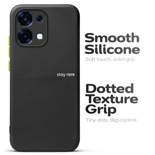 Premium Silicone Textured Case With Camera Protection & Inner Microfiber Lining Back Cover For Oppo F31 5G