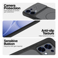 Black phone case for Oppo F31 5G showing camera safety edges, anti slip side grip and easy press button covers.