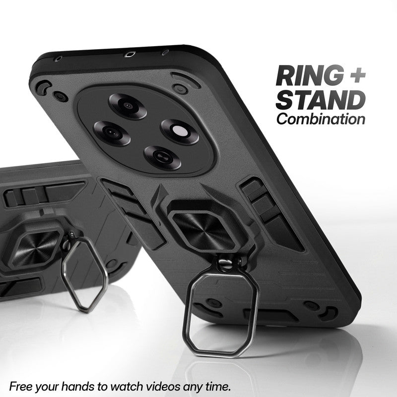 Oppo F31 Pro 5G case with foldable ring stand for hands-free viewing in kickstand position