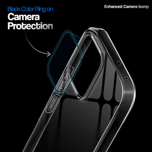 Crystal Clear Anti-Yellow Transparent Back Cover Case With Camera Ring Protection for Oppo F33 5G