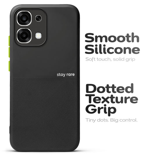 Premium Silicone Textured Case With Camera Protection & Inner Microfiber Lining Back Cover For Oppo F33 5G