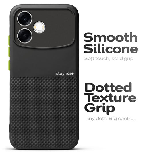 Premium Silicone Textured Case With Camera Protection & Inner Microfiber Lining Back Cover For OPPO F33 Pro 5G
