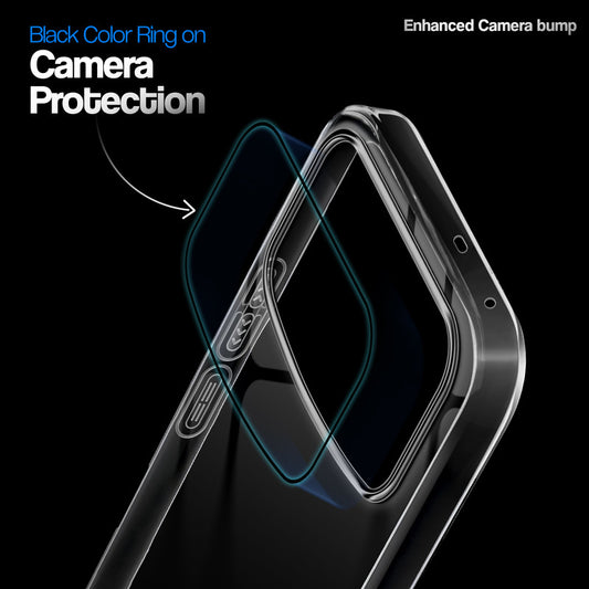 Crystal Clear Anti-Yellow Transparent Back Cover Case With Camera Ring Protection for Oppo F33 Pro 5G
