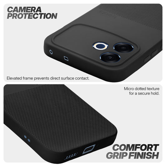 Durable Silicone Matte Back Cover with Textured Grip & Raised Camera Edges for Oppo F33 Pro 5G